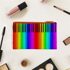 Rainbow Piano Keyboard Cosmetic Bag (XS) from ArtsNow.com Back