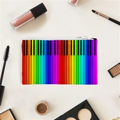 Rainbow Piano Keyboard Cosmetic Bag (XS) from ArtsNow.com Back