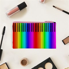 Rainbow Piano Keyboard Cosmetic Bag (XS) from ArtsNow.com Back