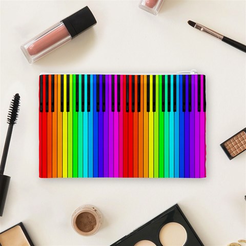 Rainbow Piano Keyboard Cosmetic Bag (Medium) from ArtsNow.com Back