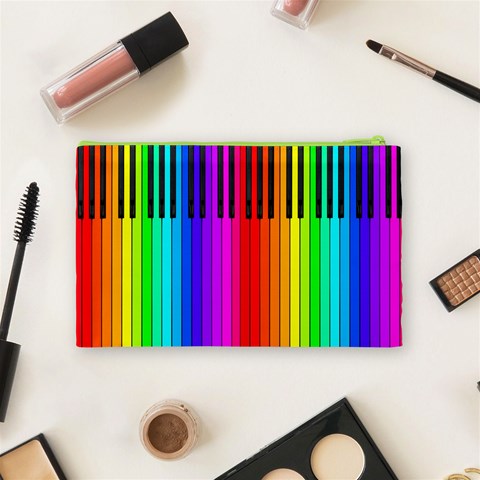 Rainbow Piano Keyboard Cosmetic Bag (Medium) from ArtsNow.com Back