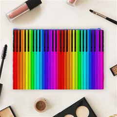 Rainbow Piano Keyboard  Cosmetic Bag (Large) from ArtsNow.com Back