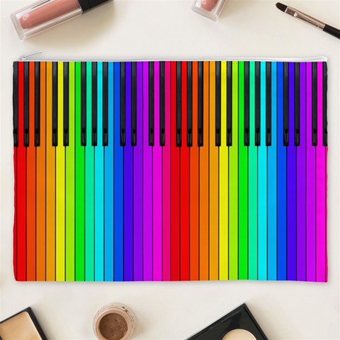 Rainbow Piano Keyboard  Cosmetic Bag (XXXL) from ArtsNow.com Front