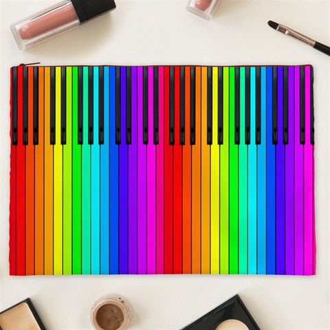 Rainbow Piano Keyboard  Cosmetic Bag (XXL) from ArtsNow.com Front