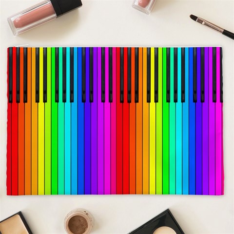 Rainbow Piano Keyboard  Cosmetic Bag (XXL) from ArtsNow.com Front