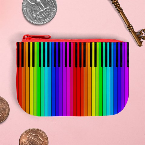 business card rainbow keyboard 3 Mini Coin Purse from ArtsNow.com Front