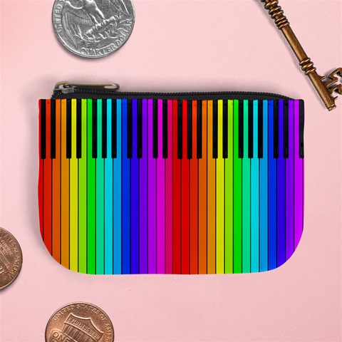 business card rainbow keyboard 3 Mini Coin Purse from ArtsNow.com Front