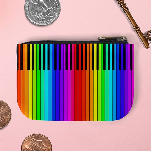 business card rainbow keyboard 3 Mini Coin Purse from ArtsNow.com Back