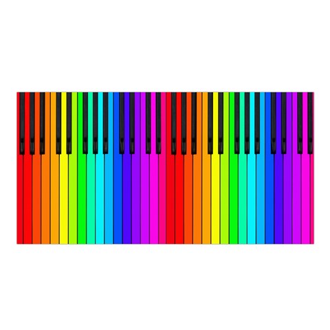 Rainbow Piano Keyboard  Satin Shawl from ArtsNow.com Front