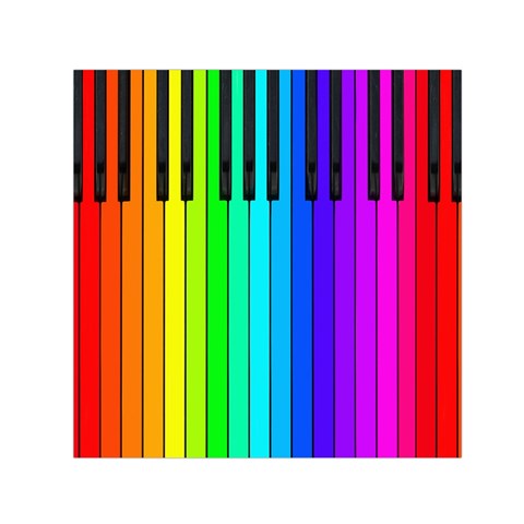 Rainbow Piano Keyboard  Small Satin Scarf (Square) from ArtsNow.com Front