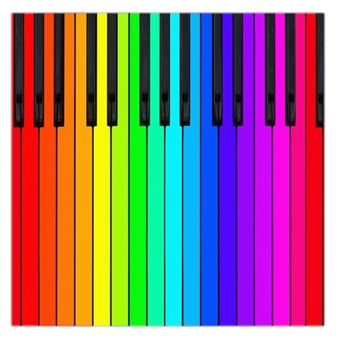 Rainbow Piano Keyboard  Large Satin Scarf (Square) from ArtsNow.com Front