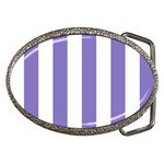 Vertical Stripes - White and Ube Violet Belt Buckle