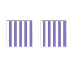 Vertical Stripes - White and Ube Violet Cufflinks (Square)