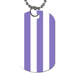 Vertical Stripes - White and Ube Violet Dog Tag (One Side)