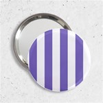 Vertical Stripes - White and Ube Violet 2.25  Handbag Mirror