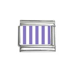 Vertical Stripes - White and Ube Violet Italian Charm (9mm)