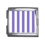 Vertical Stripes - White and Ube Violet Mega Link Italian Charm (18mm)