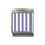 Vertical Stripes - White and Ube Violet Italian Charm (13mm)