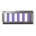 Vertical Stripes - White and Ube Violet Superlink Italian Charm (9mm)