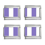 Vertical Stripes - White and Ube Violet 9mm Italian Charm (4 pack)