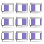 Vertical Stripes - White and Ube Violet 9mm Italian Charm (9 pack)