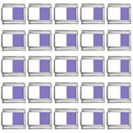 Vertical Stripes - White and Ube Violet 9mm Italian Charm (25 pack)