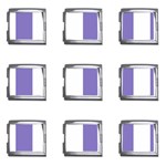 Vertical Stripes - White and Ube Violet Mega Link Italian Charm (9 pack)