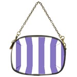 Vertical Stripes - White and Ube Violet Chain Purse (One Side)