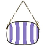 Vertical Stripes - White and Ube Violet Chain Purse (Two Sides)