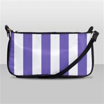 Vertical Stripes - White and Ube Violet Shoulder Clutch Bag