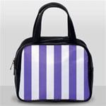 Vertical Stripes - White and Ube Violet Classic Handbag (One Side)