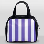 Vertical Stripes - White and Ube Violet Classic Handbag (Two Sides)