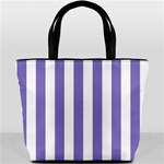 Vertical Stripes - White and Ube Violet Bucket Bag