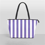 Vertical Stripes - White and Ube Violet Classic Shoulder Handbag (One Side)