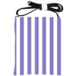 Vertical Stripes - White and Ube Violet Shoulder Sling Bag