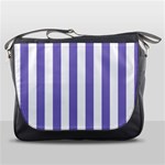 Vertical Stripes - White and Ube Violet Messenger Bag