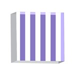 Vertical Stripes - White and Ube Violet 4 x 4  Acrylic Photo Block