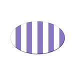 Vertical Stripes - White and Ube Violet Sticker (Oval)