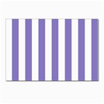 Vertical Stripes - White and Ube Violet Postcard 4  x 6 