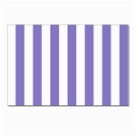 Vertical Stripes - White and Ube Violet Postcard 5  x 7 