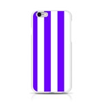 Vertical Stripes - White and Indigo Violet Apple iPhone 6/6S Silicone Case (Transparent)