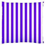 Vertical Stripes - White and Indigo Violet Large Cushion Case (One Side)