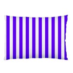 Vertical Stripes - White and Indigo Violet Pillow Case (One Side)