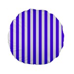 Vertical Stripes - White and Indigo Violet Standard 15  Premium Flano Round Cushion