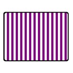 Vertical Stripes - White and Purple Violet Double Sided Fleece Blanket (Small) (Two Sides)