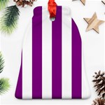 Vertical Stripes - White and Purple Violet Ornament (Bell)