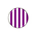 Vertical Stripes - White and Purple Violet Hat Clip Ball Marker (4 pack)