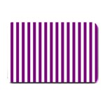 Vertical Stripes - White and Purple Violet Small Doormat