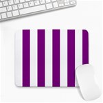 Vertical Stripes - White and Purple Violet Small Mousepad