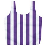 Vertical Stripes - White and Dark Lavender Violet Full Print Recycle Bag (XL)